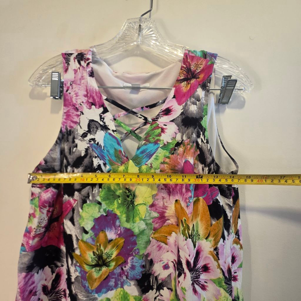 Women's New York & Co Floral Dress S Multicolor Whimsicraft Art Deco Valentines View 6
